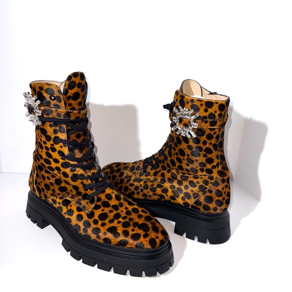 Stuart Weitzman Shoes - Stuart Weitzman Crystal Nova Bedford Leopard Booties